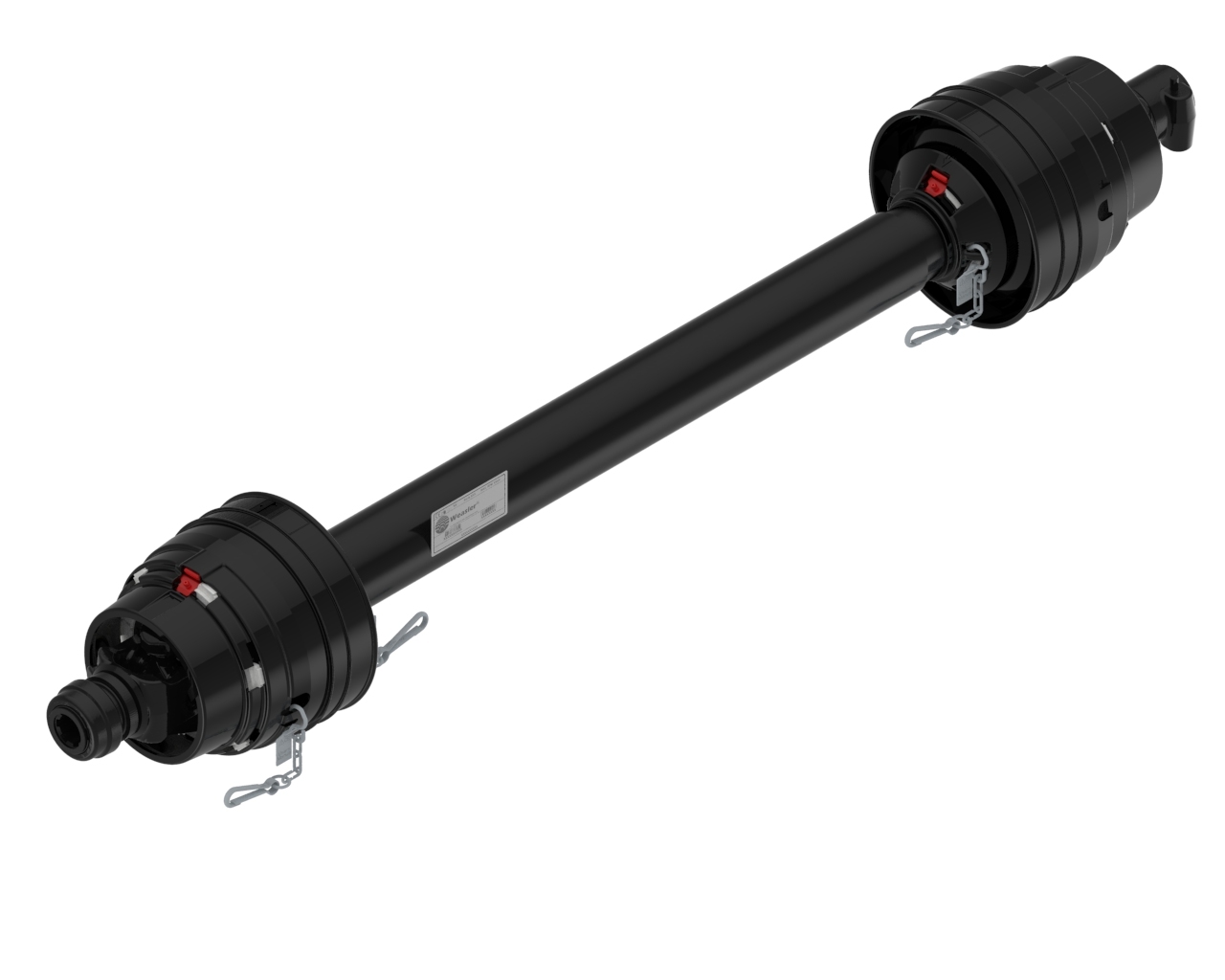 Карданный вал с двухсторонним широкоугольным шарниром EUCV, AW35-80, 1010MM, SSL 1 3/8